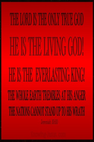 Jeremiah 10:10 The Lord Is The Only True God (red)